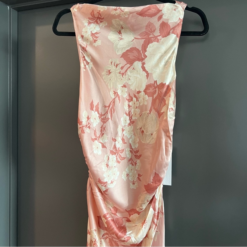 Reformation Casette Silk Dress Bellini Pink floral Size 10 NEW! New with tags! - Picture 4 of 12